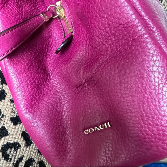 Coach Leather Madison Phoebe Medium Shoulder Bag - Pink - Magenta - Picture 10 of 11